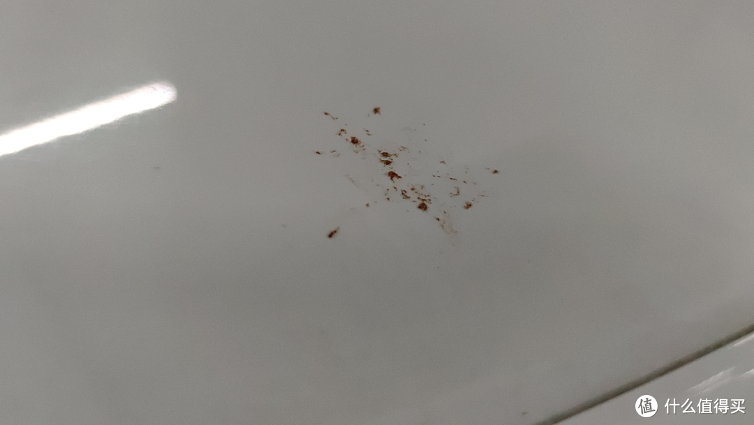 ▲停在院子里树上掉落的果实印记没能洗干净，看来这种自助式机器洗车机只能洗干净六成的脏污，想要彻底打理爱车还得精洗！